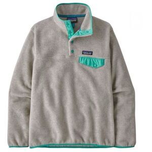 PATAGONIA Lightweight Synchilla Snap-T Pullover Oatmeal Teal Women’s Size Medium